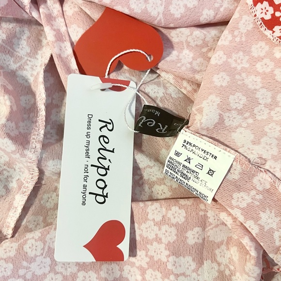 Red Floral V-Neck Wrap Dress - Picture 8 of 9